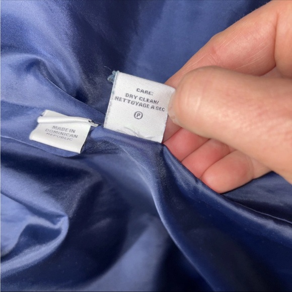 Diane Von Furstenberg DVF L Navy Blue wool Blend Coat trench removable hood - Picture 12 of 12